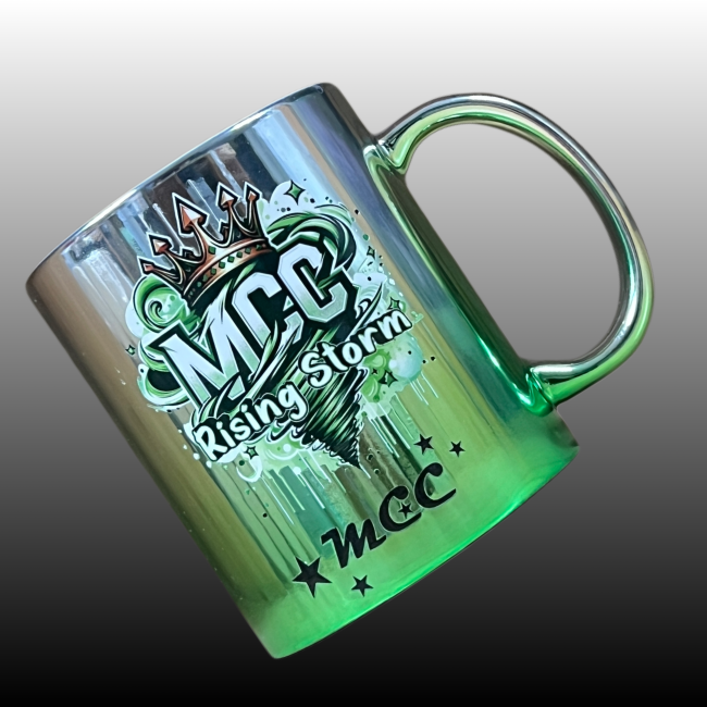 EINZELSTÜCK Tasse 330ml plattiert silber grün - Design MCC Rising Storm
